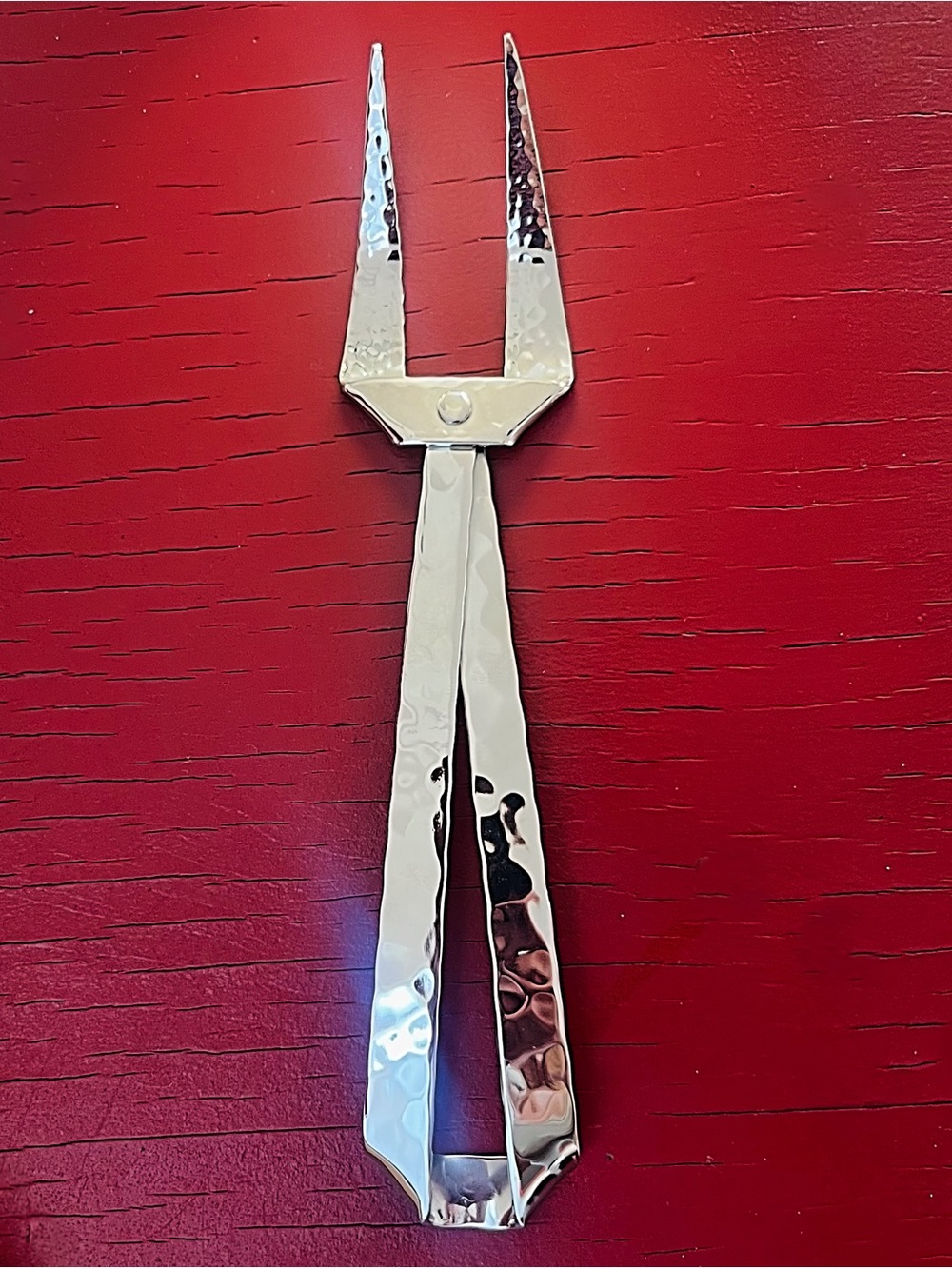 Michael Aram, Brutalist, Molten, Hammered, Silver, Serving Fork, 1990, Open Box